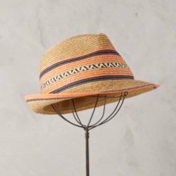 ANTHROPOLOGIE / MADISON 88 Revelry Fedora Woven Paper Hat - Picture 1 of 9